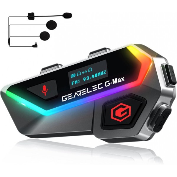 GEARELEC Gmax Motorcycle Bluetooth Headset, 2000M ...